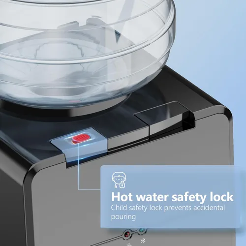 Miniatura 5 de EUHOMY - Dispensador de agua fría y caliente, autolimpiante, de acero inoxidable, carga superior, tanques de 3 o 5 galones, 3 temperaturas, bloqueo