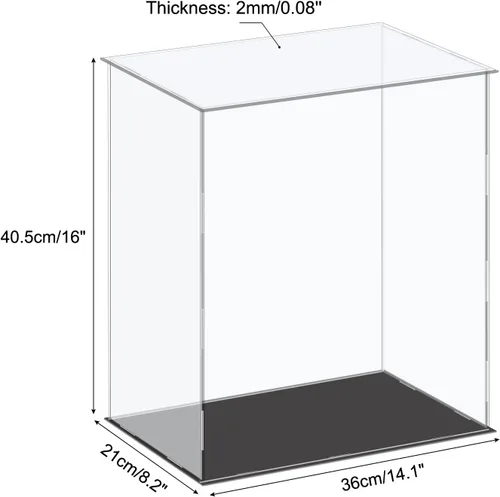 Miniatura 2 de MECCANIXITY Caja de exhibición acrílica Caja de almacenamiento de plástico Caja cúbica transparente pequeña Montaje a prueba de polvo Vitrina