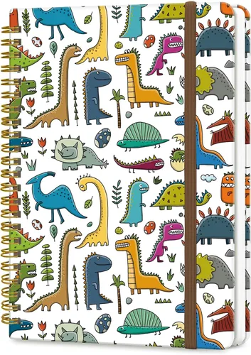 Miniatura 10 de Cuaderno de espiral A5, lindo cuaderno para mujeres y hombres, cuaderno de tapa dura con rayas universitarias para trabajo y toma de notas, 60