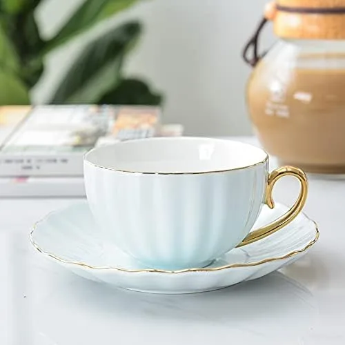 Miniatura 4 de Tazas de taza rosa lindo creativo porcelana taza y platillo cerámica juegos de té simples diseño moderno tazas de café tazas para café taza de café