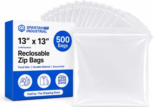 Miniatura 7 de Spartan Industrial - Bolsas de polietileno de plástico transparente con cierre de cremallera de 12 x 15 pulgadas (500 unidades) de 2 mil con cierre