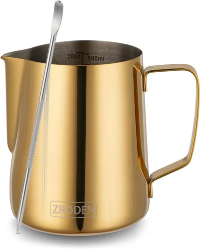 Miniatura 15 de Jarra Espumadora de Leche, 12 onzas Jarra de Vapor de Espresso Jarras de Acero Inoxidable Jarra de Café con Leche Capuchino Barista Jarra de Vapor