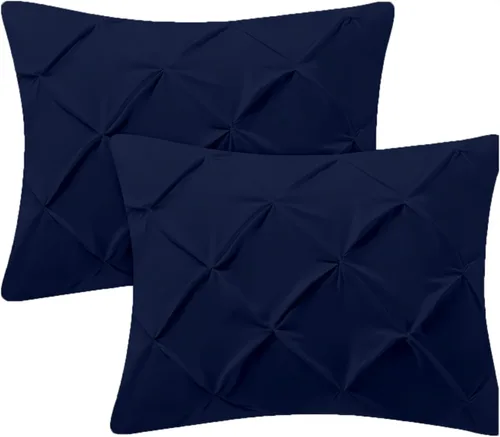 Miniatura 11 de Kotton Culture Juego de 2 fundas de almohada plisadas de 24 x 24 pulgadas, fundas de almohada decorativas, 100% algodón egipcio de 600 hilos, aptas