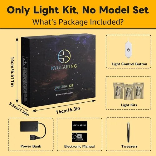 Miniatura 5 de Kyglaring Kit de luz LED compatible con bloques de construcción Lego Jeep Wrangler Technic 42122, control táctil mejorado y atenuación, solo luces
