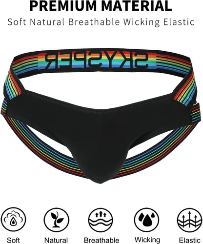 Miniatura 51 de SKYSPER Jock Strap Athletic Supporter para hombres Sexy Jockstrap Ropa interior masculina