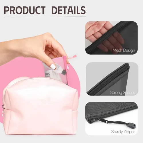 Miniatura 3 de EASYFUN Bolsas organizadoras de malla con cremallera, Champán, Moda Deporte Exterior