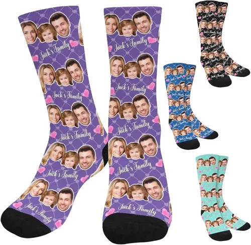 Miniatura 186 de Artsadd Calcetines personalizados para mujeres y hombres, amantes de los perros y gatos, regalos divertidos unisex personalizados