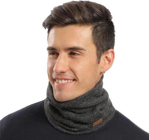 Miniatura 2 de NovForth Calentador de cuello de invierno para hombre, polaina para el cuello, bufanda de forro polar para hombres, bufandas gruesas a prueba