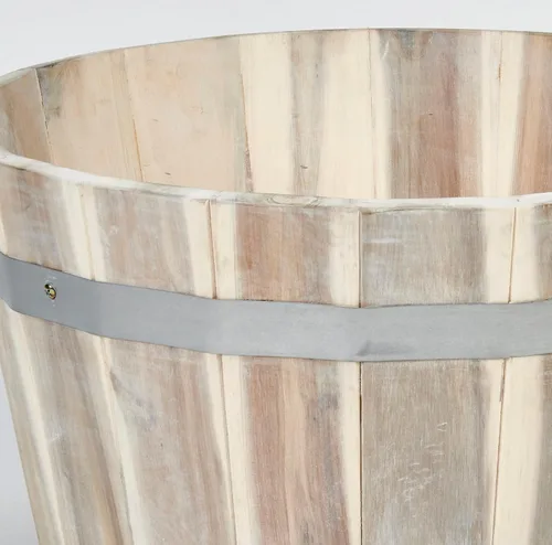 Miniatura 2 de Worth Imports Maceta natural de barril de madera de 9.5", aceite blanco