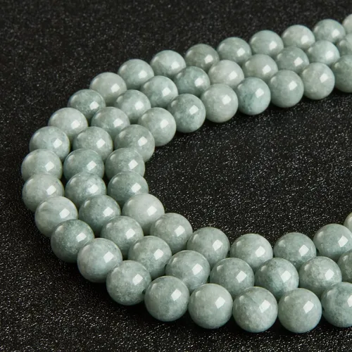 Miniatura 5 de 100 cuentas redondas de jade birmano natural de 8 mm cuentas de piedras preciosas cuentas sueltas para hacer joyas