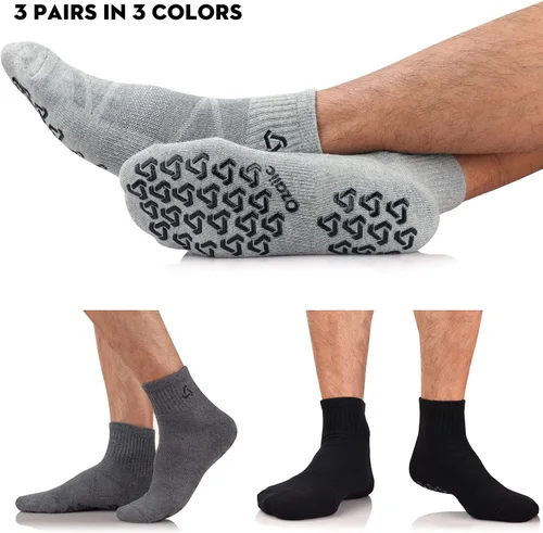 Miniatura 6 de Ozaiic Calcetines antideslizantes para yoga, entrenamiento en casa, Pure Barre, pilates, hospital, calcetines acolchados ideales para hombres