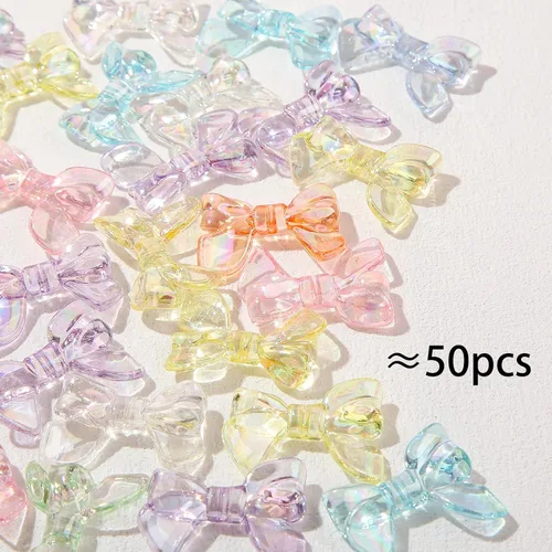 Miniatura 2 de 50 cuentas de acrílico multicolor transparente de acrílico Ab Color cuentas acrílicas (arco transparente AB)