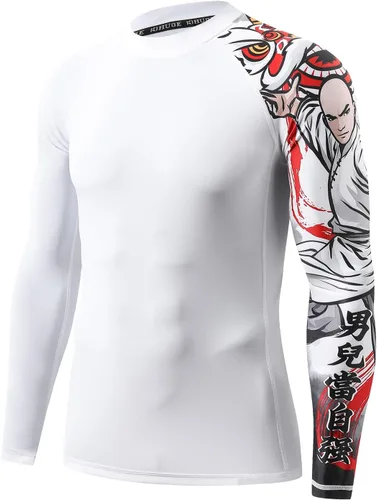 Miniatura 15 de HUGE SPORTS Camiseta de protección contra erupciones de manga larga para hombre UPF 50+ con protección UV, de secado rápido, con costuras de Bosque