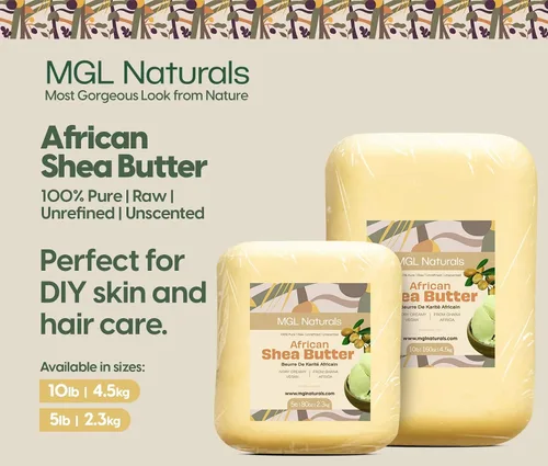 Miniatura 7 de MGL Naturals Manteca de Karité Africana Cruda Color Marfil 5 lb, 100% Pura y Sin Refinar. Nutre e hidrata la piel y el cabello. Úsala sola