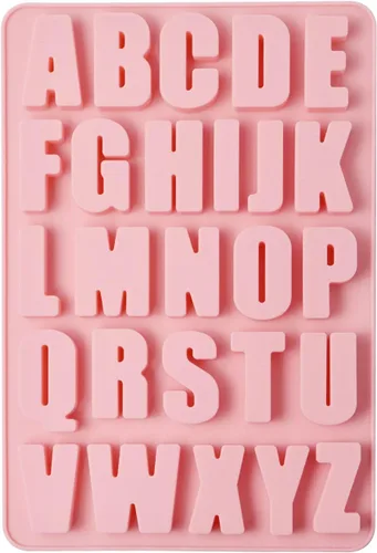 Molde de alfabeto de 26 cavidades molde de letras de crayola molde de alfabeto de silicona moldes de chocolate de silicona Gran profundidad, fácil