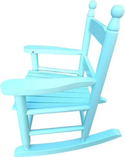 Miniatura 6 de Mecedora para niños, mecedora para niños, mecedora para niños con estructura clásica de madera dura, para niños, niñas, guardería, interior, Azul