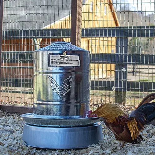 Miniatura 6 de Bebedero para aves de corral Harris Farms, doble pared, Plateado