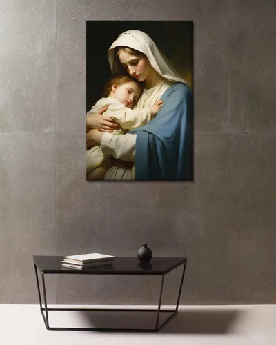 Miniatura 2 de GLOKAKA Lienzo decorativo para pared, pintura al óleo de Santa María, arte de pared de la madre de Jesucristo, Virgen María, Virgen María, Madonna