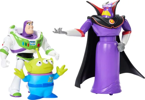 Miniatura 4 de Mattel Disney Pixar Storytellers Story Intergalactic - Paquete de 3 figuras de acción, 4 pulgadas a escala Buzz Lightyear, Zurg & Alien Posable Toys