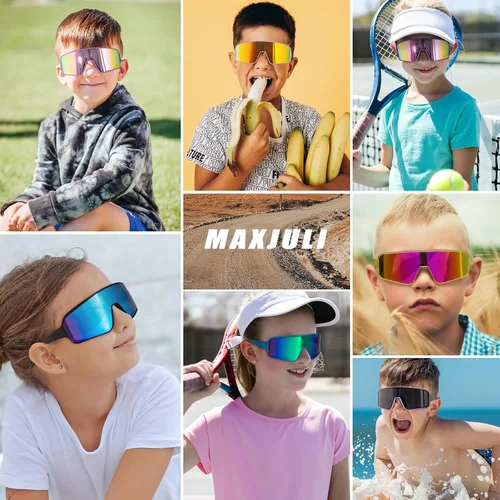 Miniatura 3 de MAXJULI Gafas de sol polarizadas para niños de 6 a 14 años, para deportes de béisbol al aire libre, ciclismo, protección UV400, 7705