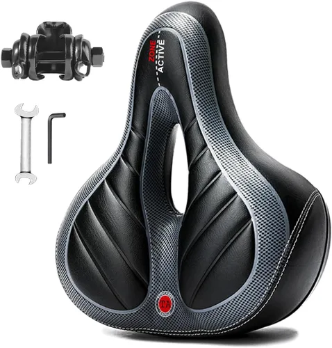 Miniatura 8 de TOPCABIN Asiento cómodo para bicicleta con doble bola de absorción de golpes, espuma viscoelástica gruesa, impermeable, universal, asiento ancho