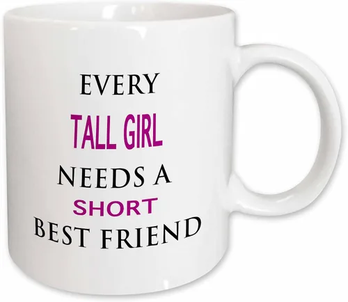 Miniatura 12 de 3dRose EVERY TALL GIRL NEEDS A SHORT BEST FRIEND 11oz Two-Tone Blue Mug