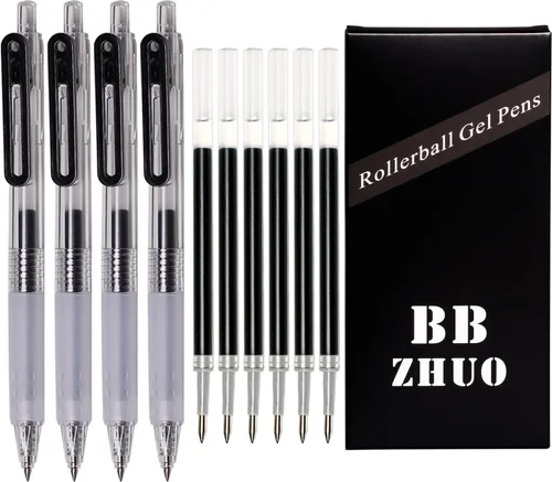 Miniatura 7 de Bolígrafos de gel negros de punta ultra fina de 0.015 in, escritura suave, sin manchas ni manchas, sin sangrado, tinta negra, 6