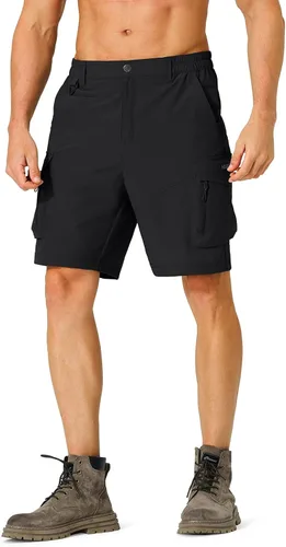 Miniatura 7 de Pantalones cortos de senderismo para hombre, de secado rápido, ligeros, con múltiples bolsillos, para pesca, campamento, golf