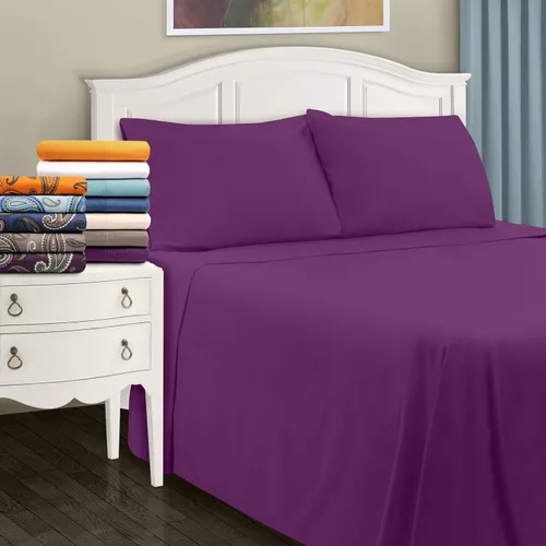 Miniatura 36 de Juego de sábanas de algodón peinado de 1500 TC para colchón de 38 a 17.7 in de profundidad (tamaño doble) Sábanas para cama (trifa, beige)