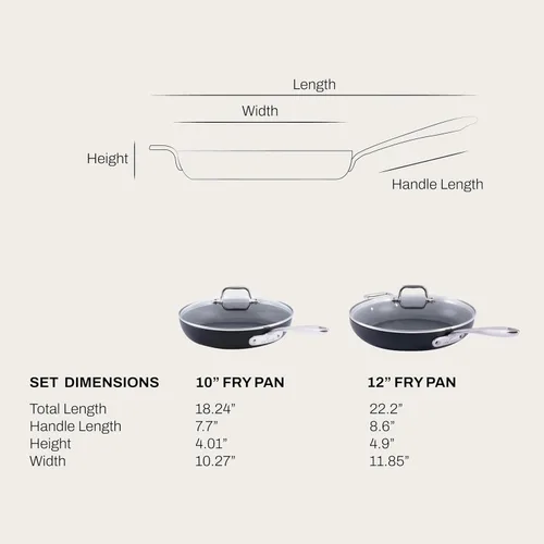 Miniatura 2 de All-Clad HA1 Expert - Utensilios de cocina, antiadherentes de 2 piezas con tapas, 10 y 12 pulgadas