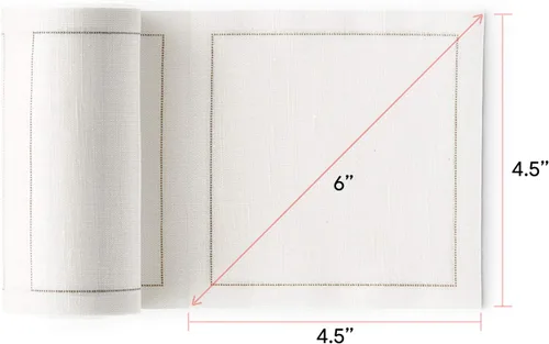 Miniatura 5 de MY DRAP Servilletas de cóctel, servilletas de algodón reutilizables, rollo de 4.5 x 4.5 pulgadas (100 servilletas, azul petróleo)