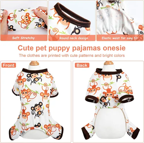 Miniatura 5 de Pijamas para perros, ropa suave y elástica para perros pequeños, hembras y niños, tamaño mediano, ropa para cachorros, ropa para cachorros, mameluco
