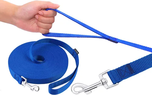 Miniatura 2 de AMAGOOD Correa larga para perro para entrenamiento de perros de 15, 20, 30, 50 y 100 pies de largo, para entrenamiento de perros medianos y Azul