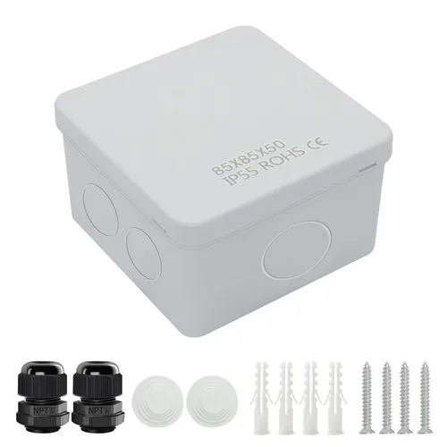 Miniatura 20 de LeMotech - Caja de conexiones, caja eléctrica IP55, resistente al agua, a prueba de polvo, plástico ABS, para proyectos electrónicos, color blanco