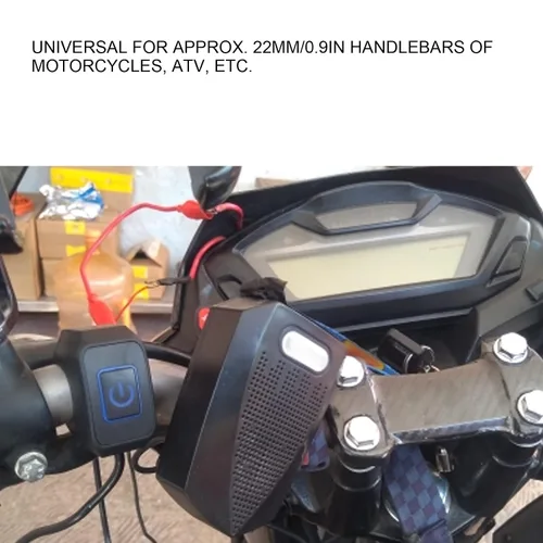 Miniatura 3 de Yctze Interruptor de manillar de motocicleta de 0.866 in, botón de control universal para faros delanteros (metal ABS) (azul)