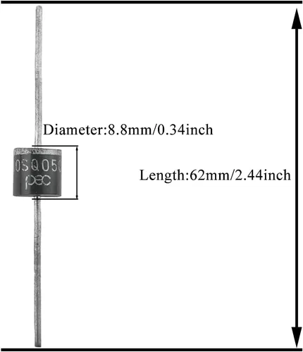 Miniatura 2 de Acoeitl 10SQ050 Recuperación Rectificador Electrónico Diodos Axial 10A 50V Fácil Fijación Soldadura Mantener Niebla Alambre Brillante Señales