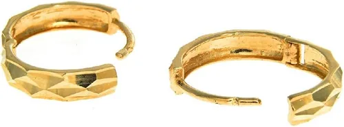 Miniatura 3 de Ritastephens - Pendientes de aro de oro sólido de 14 quilates, talla diamante, 0.079 x 0.472in, color amarillo o blanco