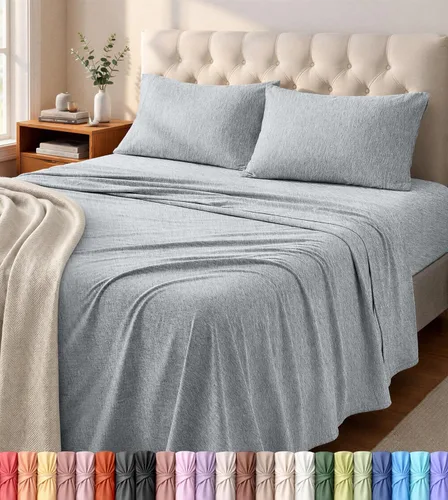 Miniatura 15 de Utopia Bedding Juego de sábanas tamaño individual – Sábanas de punto de jersey de 3 piezas – Algodón – Sábanas elásticas suaves (individual, blanco)