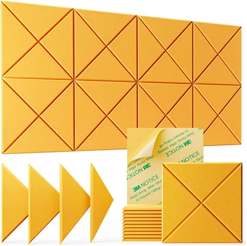 Miniatura 26 de Paquete de 22 paneles acústicos autoadhesivos, 12"X 12"X 0.4" paneles de espuma insonorizante, paneles de pared insonorizados de alta densidad