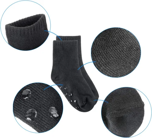 Miniatura 8 de Tenpluszero 12 pares de calcetines antideslizantes para niños pequeños con puños para bebés niños y niñas