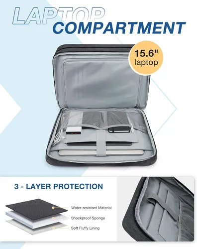 Miniatura 3 de BAGSMART Bolsa de lona grande para el fin de semana con bolsa de zapatos, puede contener laptop de 15.6 pulgadas, bolsa de mano para viajes