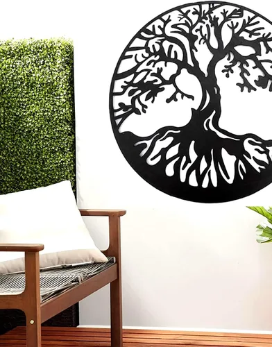 Miniatura 4 de Bellaa 20209 - Árbol de la vida de metal para colgar en interiores o exteriores, jardín de aves de 24 pulgadas