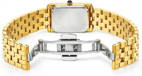 Miniatura 3 de Relojes dorados para mujer, pulsera vintage, esfera romana, rectangular, ultrafina, con herramienta de ajuste