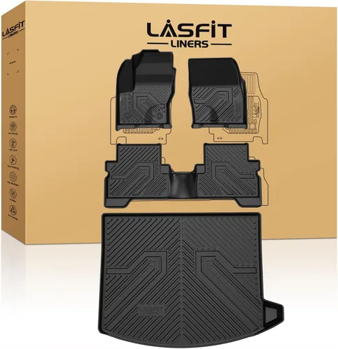 Miniatura 23 de LASFIT Alfombrillas para Ford F-150 2011-2014 SuperCrew, alfombra de la fila delantera con consola de flujo continuo, protector para todo