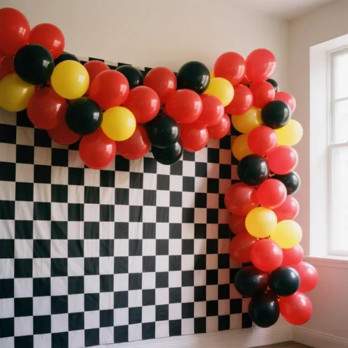 Miniatura 6 de Chrorine Fondo a cuadros blanco y negro de 6.6 x 6.6 pies, decoración de fiesta de cumpleaños, decoración de fiesta de cumpleaños, un amigo feliz