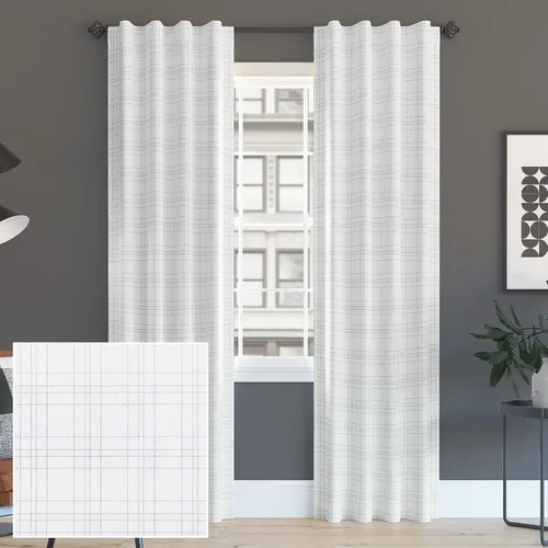 Sun Zero Crestwood - Panel de cortina térmica opaca con pestaña trasera, 40 x 63 pulgadas, color blanco