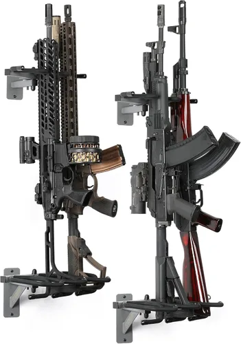 Miniatura 13 de Savior Equipment Soporte de Pared para Rifles Montado en la Pared Táctico para Escopetas Carabinas Armas de Fuego Exhibidor de Armas Independiente