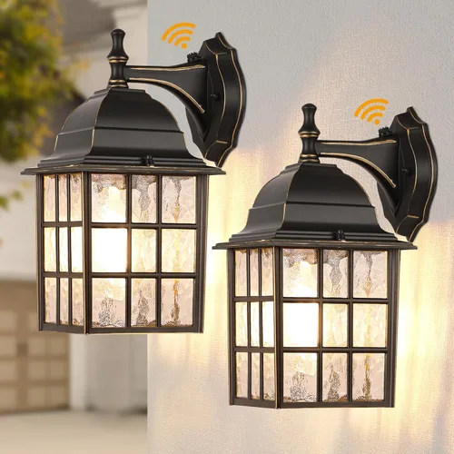 Miniatura 11 de Accesorios de iluminación para exteriores del atardecer al amanecer, luces exteriores con sensor, luces blancas para porche, faroles de pared