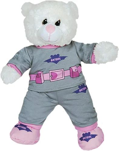 Miniatura 2 de Batgirl PJ's W/Slippers - Conjunto de ropa de oso de peluche que se adapta a la mayoría de 14 a 18 pulgadas Build-A-Bear y haz tus propios animales