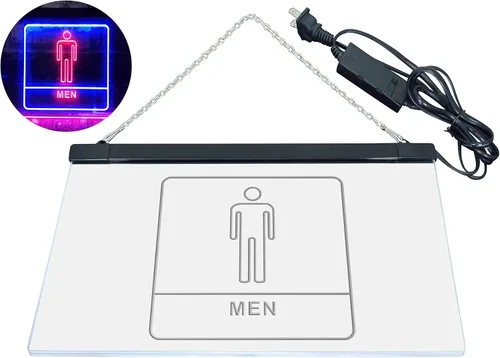 Miniatura 8 de ADVPRO Señal de neón LED de doble color para inodoro e inodoro para hombre, color azul y rojo, 12 "x 8.5" st6s32-i1015-br
